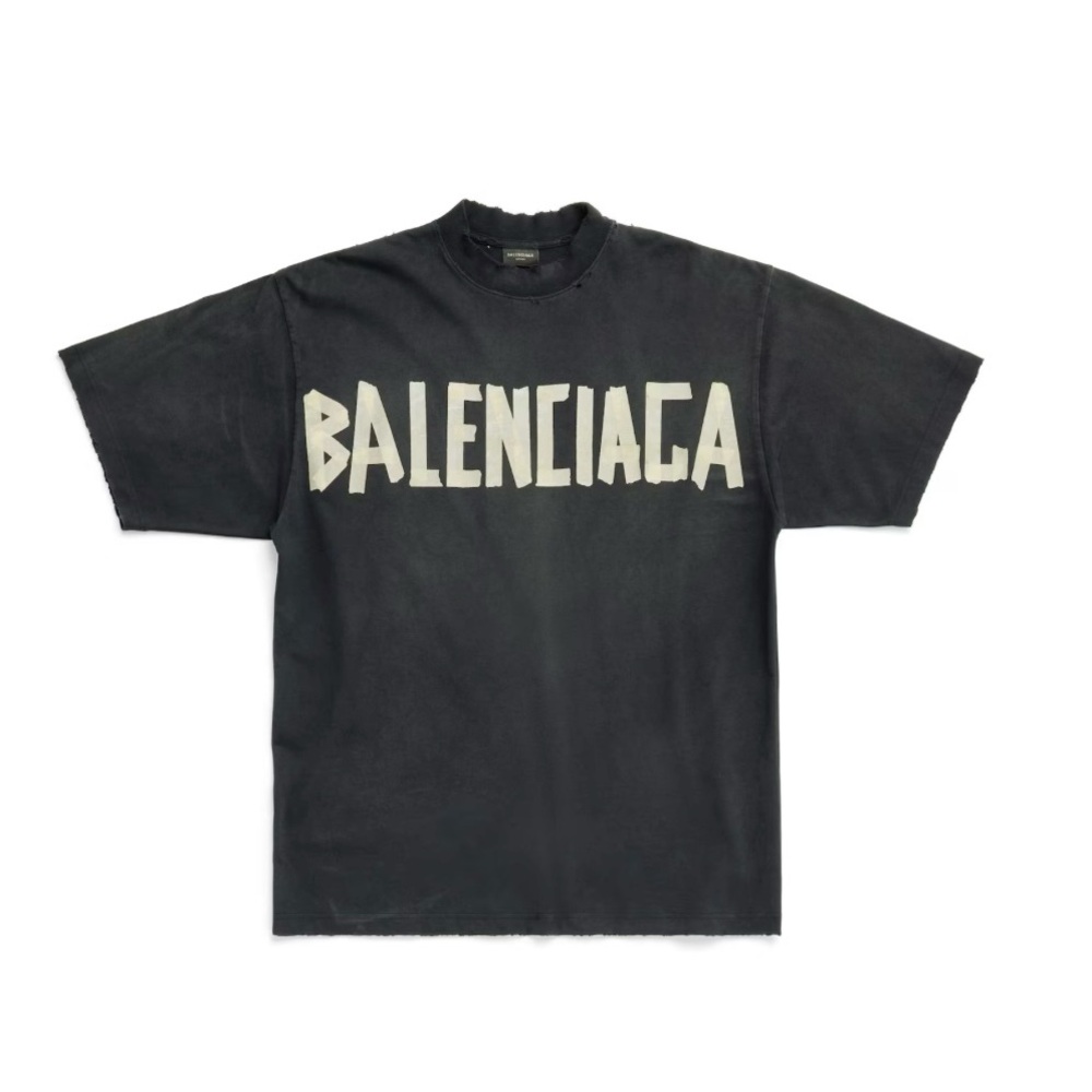 BALENCIAGA TAPE TYPE T-SHIRT BLACK FADED